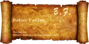 Bakos Fatime névjegykártya