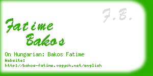 fatime bakos business card